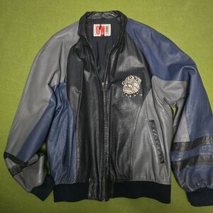 Vintage Georgetown Hoyas  Two-Tone Blue and Gray Bomber Jacket